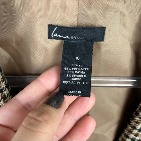 Lane Bryant Houndstooth Blazer beaded collar size: 16 - Picture 8 of 14